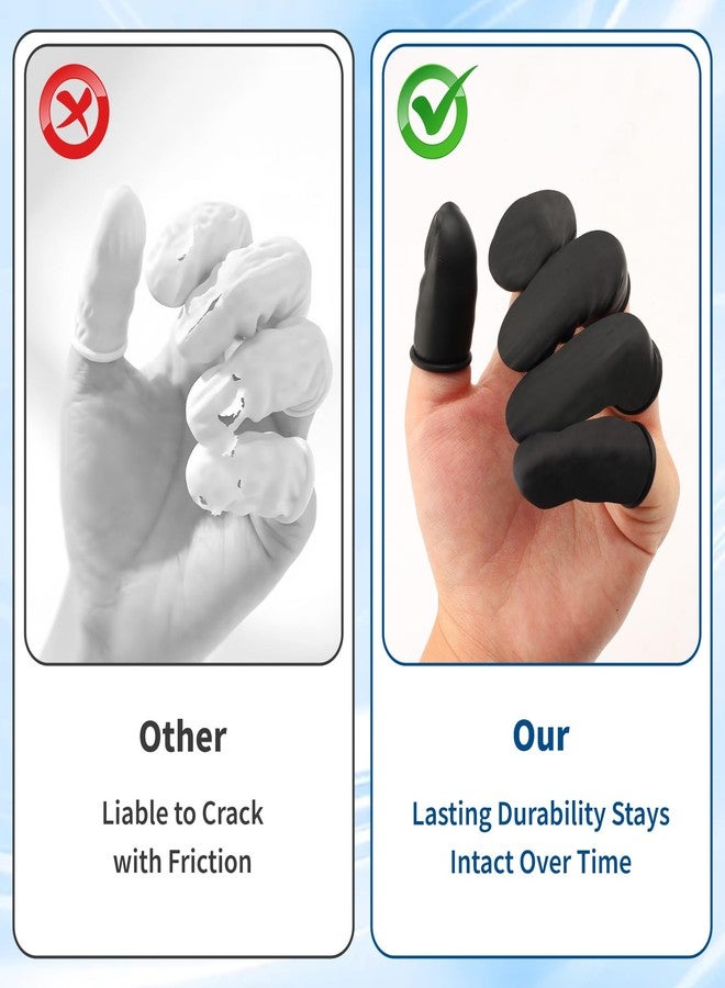 Notoke 100 Pcs Disposable Silicone Finger Cots & Protectors – Non-Allergenic Black Finger Gloves Fingertips for Beauty, Manicure, Massage & Industrial Use - Image 3